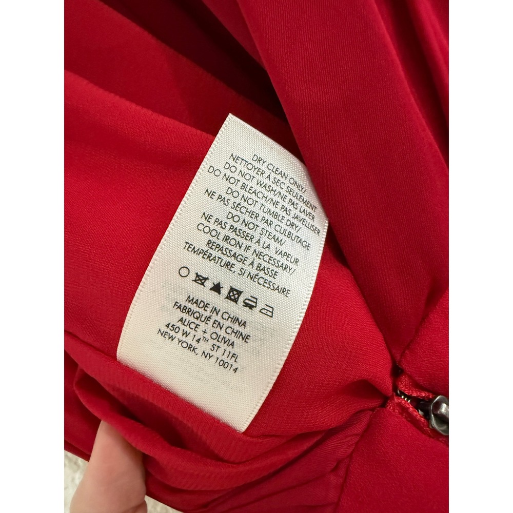 Alice+Olivia Sz 10 Halter Pant Jumpsuit in deep ruby - Picture 6 of 9